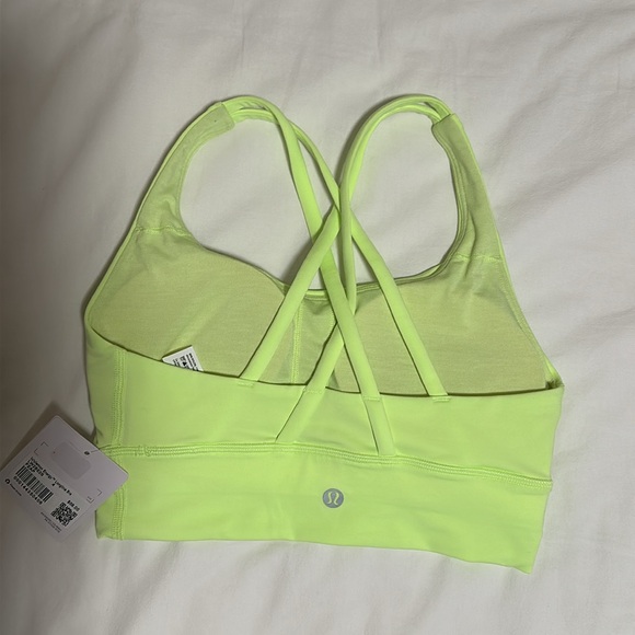Lululemon Energy Longline Bra in Safety Neon/Safety Green/Yellow. - Picture 2 of 2